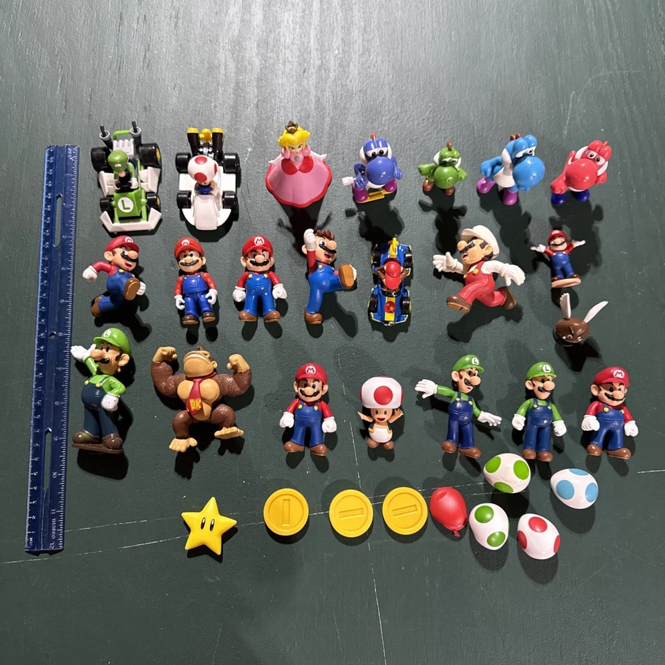 Lot Of Super Mario Nintendo  Mario Bros. Figures Mario Luigi Peach Donkey Kong￼ - Image 1 of 4