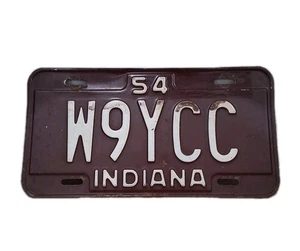 indiana license plate 1954 W9YCC - Picture 1 of 2