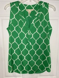 Hanna & Gracie Women's Medium Emerald Green Geometric Tank Knit Top Shirt - Picture 1 of 6