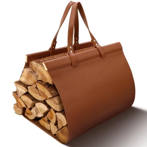 Bolso portador de leña de cuero PU para leña 39 x 17 pulgadas pesado D... - Imagen 1 de 7