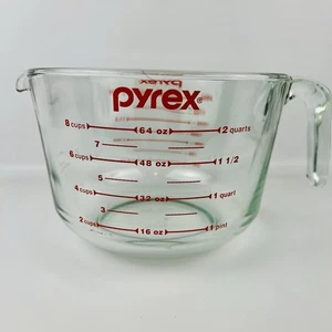 Tazón de 8 tazas vintage Pyrex 564 Corning Measuring 2 cuartos 64 OZ MÉTRICO 2 litros ROJO - Imagen 1 de 7