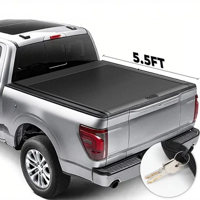 5.5ft Aluminum Retractable Roll-up Hard Tonneau Bed Cover For Ford F-150 2015-25 Foto 1 de 4