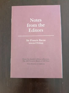 Franklin Library Notes Editors 100 Greatest Sir Francis Bacon Selected Writings - Picture 1 of 3