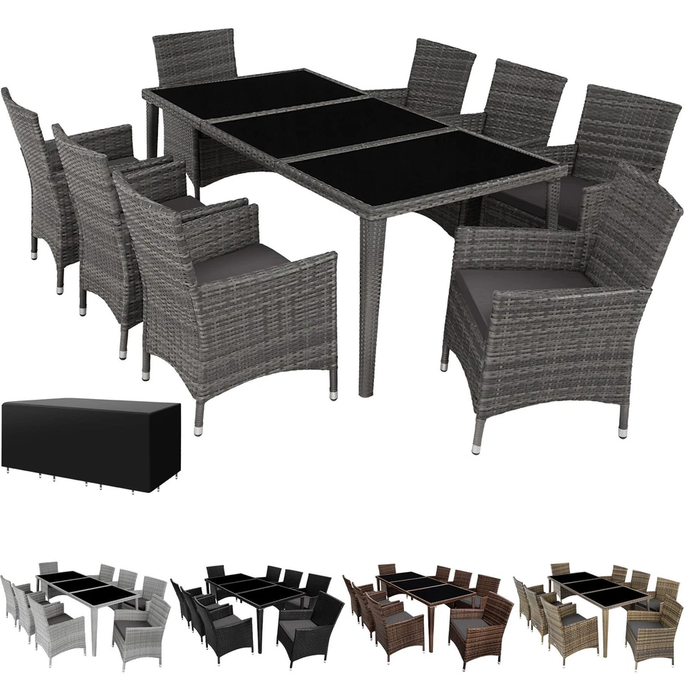 Polyrattan Sitzgruppe Gartenmöbel Gartenset Gartengarnitur Aluminium Essgruppe - Bild 1 von 1