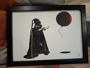 Star Wars Banksy Inspired Artwork - Darth Vader Death Star Print - Picture 1 of 3