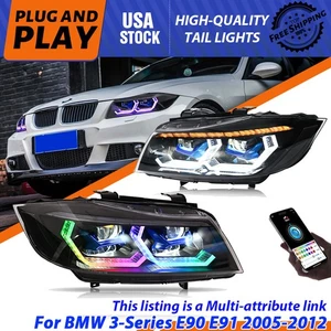 Par de faros LED para BMW Serie 3 E90 E91 2005-2012 conjunto halógeno xenón - Imagen 1 de 28