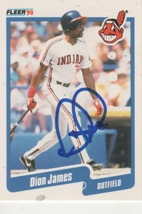 DION JAMES SIGNED 1990 FLEER #494 - CLEVELAND INDIANS - Picture 1 of 1