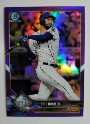 2018 Bowman Chrome Purple Refractor #123 /250 "Eric Hosmer" #82 (DR) - Image 1 of 3