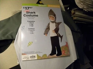 NEW NWT KIDS Shark Suit Child Costume 3 piece set 12-18 months Halloween - Picture 1 of 2