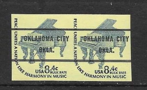 IMPERFORATE ERROR Coil Pair Scott #1615Cf, 8.4c "OKLAHOMA CITY OKLA." Cat $1500 - Picture 1 of 1