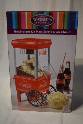 Máquina para hacer palomitas de maíz 12 tazas Coca-Cola máquina de palomitas de aire caliente blanca y roja nueva Foto 1 de 4