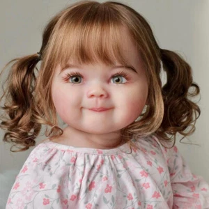 28in Artist Painted Toddler Girl Finished Reborn Baby Doll Rooted Hair Handmade - Picture 1 of 5