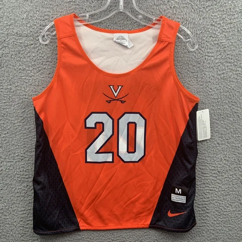 Virginia Cavaliers Shirt Mens Medium Reversible Lacrosse Jersey Orange Blue Nike Cover