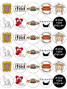 Friends TV Show 30 Cupcake Toppers Edible Wafer Paper Fairy Cake Toppers - Picture 1 of 3