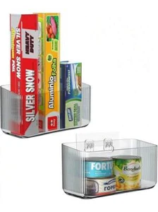 2-Pack Cabinet Door Organizers for Kitchen Storage, Transparent Gray - Picture 1 of 5