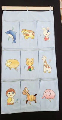 Vintage 1987 Children's Nursery Room Appliqued Wall Hanging Storage Organizer - Image 1 of 4