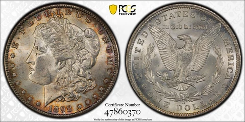 1898-O $1 Morgan Silver Dollar- PCGS MS64 *WOW PIECE* Absolutely Gorgeous Toning Cover