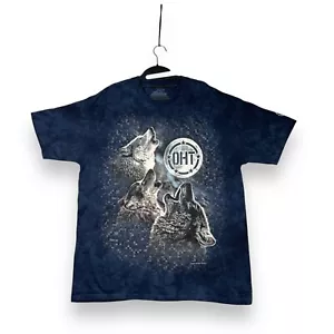 2016 The Mountain OHT Tie Dye T Shirt Uomo XL Blu Lupi Grunge Retrò Nuova con etichette - Foto 1 di 7