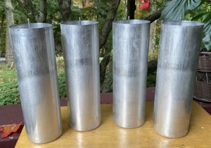 Four Round Pillar Seamless Aluminum Candle Molds 3”x9.5” With Center Pin Used - Picture 1 of 3
