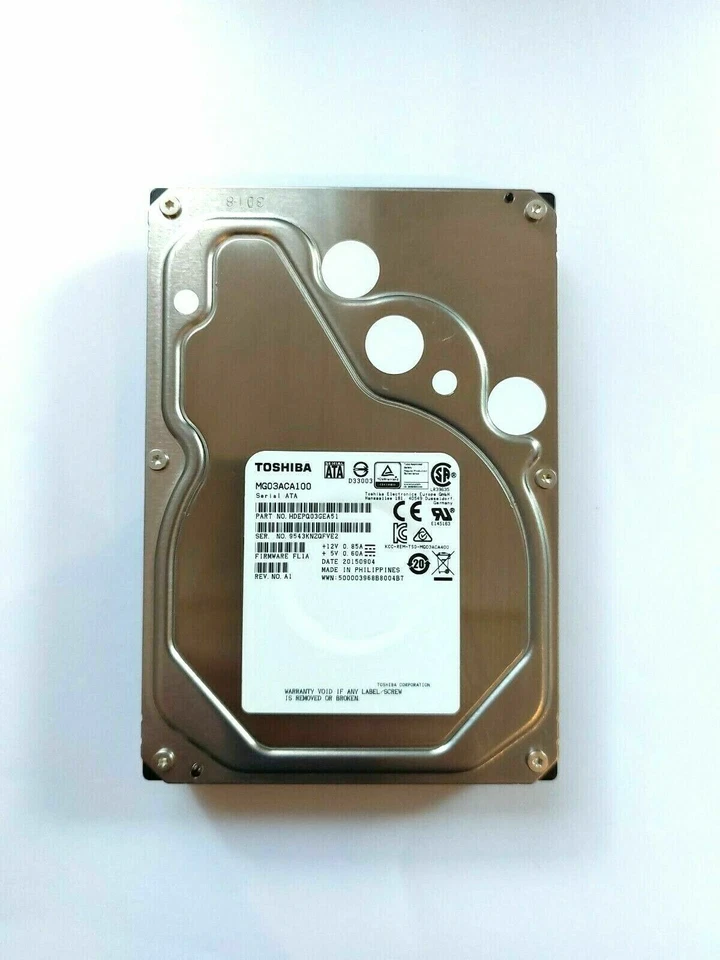 MG03ACA100 Toshiba 1TB 1000GB 6Gbps 7.2K RPM 3.5" Enterprise SATA Hard Drive - Image 1 of 1