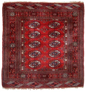 Tapis Tekke Vintage Fait Main – Turkménistan – Années 1970 – 109cm x 112cm - Picture 1 of 11