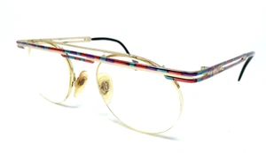 VINTAGE CAZAL 748 HALF RIM True 90's Retro Multi-Color Glasses *FRAMES ONLY* - Picture 1 of 16