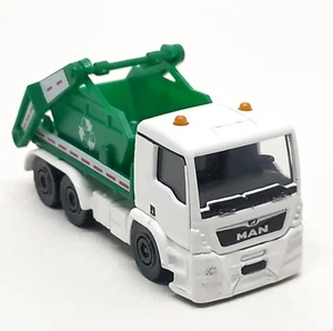 Majorette Man TGS Garbage Truck White / Green 1/87 3" no Package - Picture 1 of 6