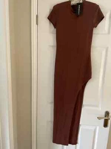 Shein Brown Long Dress with Side Split Size XS - Picture 1 of 3