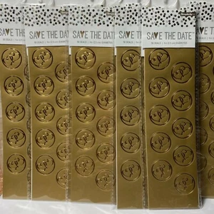 Sellos de doble corazón 450 pegatinas doradas tarjetas de boda manualidades papelarias álbum de recortes - Imagen 1 de 11