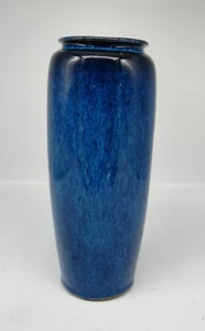 Vintage Sansaien Japan Redware Cobalt Blue Mottled Glaze 10" Vase - Picture 1 of 7