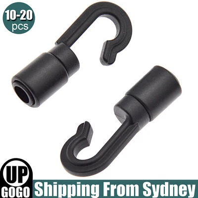 10/20x Plastic Kayak Bungee Shock Cord Open End Hooks for 6mm Rope Terminal Ends - image 1 of 4