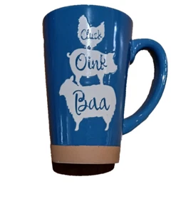 Tazza a tema fattoria. Verde, marrone, marrone. 5,5" Cluck, Oink, Baa. 5,5" - Foto 1 di 6