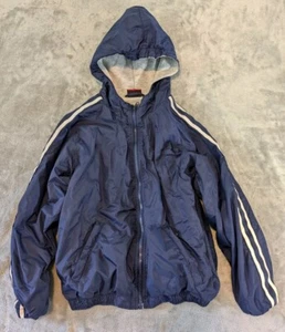 Tek Gear Lined Hooded Jacket Boys Medium 10/12 Windbreaker Blue Zip Nylon Shell - Picture 1 of 8