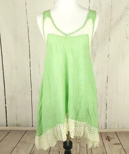 Blusa de algodón verde Young Threads top S encaje pequeño juniors festival boho hippie - Imagen 1 de 1