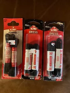 Kiwi Dress Braided Black 30 Inch Shoelaces (Lot of 3 Packages) New - Picture 1 of 2