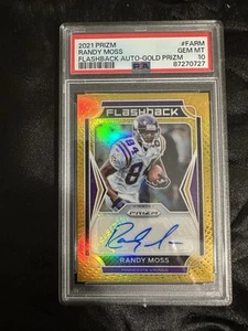 2021 Panini Prizm Randy Moss Flashback Gold Auto 3/10 PSA Gem MT 10 - Picture 1 of 5