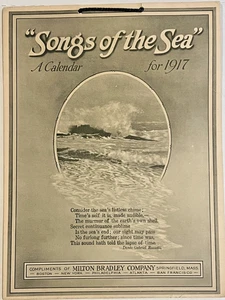 "Rare Springfield Mass MILTON BRADLEY CO 1917 Calendar "SONGS OF THE SEA" 8E - Bild 1 von 6