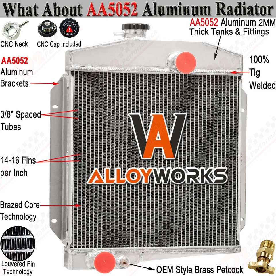 3 Row Aluminum Radiator For 1961-1971 1962 International Harvester Scout 3.2L MT Foto 1 de 4