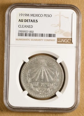 1919 Mexico Silver Peso NGC AU Details - Image 1 of 4