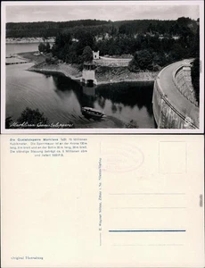 Ansichtskarte Marklissa Leśna Queistalsperre/Zapora Leśiańska 1932 - Bild 1 von 3