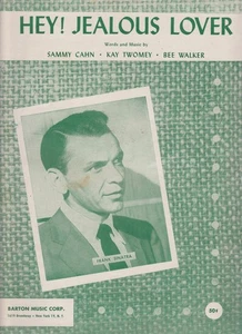 Hey Jealous Lover 1956 Vintage Sheet Music Frank Sinatra Cahn Twomey Walker - Picture 1 of 3