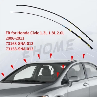 For 2006-2011 HONDA CIVIC Molding L&R Drip Side Set 73168-SNA-013 73158-SNA-013 - Image 1 of 4