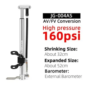 ROCKBROS Aluminium 160psi High Pressure Inflator Bike Tire Pump AV/FV Air Pump - Picture 1 of 14