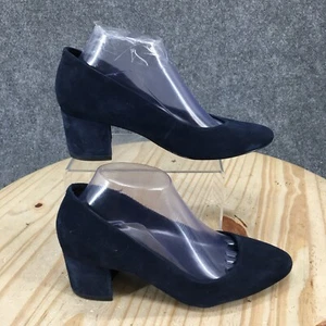 Easy Spirit Heels Womens 7.5 M Secosma Pumps Casual Blue Leather Slip On - Picture 1 of 16