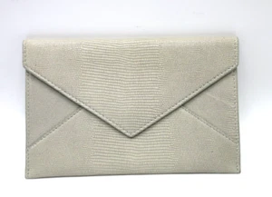 Graphic Image Envelope Wallet Leather Shagreen Embossed 7x4" Gray - Picture 1 of 5