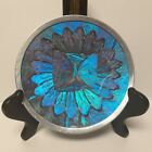 Vtg Blue Morpho Butterfly Wing Decorative Wall Hanging Trinket Dish 6.5" Nice!(Y