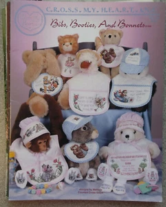 BIBS BOOTIES BONNETS cross stitch baby designs pattern charts booklet 1998 - Picture 1 of 3