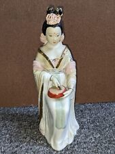 Vintage Chinese Porcelain handpainted Figurine Japanese Geisha playing Music 10"
