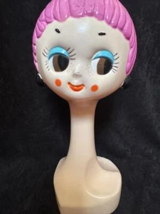 Twiggy Head Mannequin Display Reprint Color Pink Vintage Retro No Box Used - Picture 1 of 5