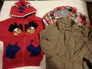 Boys Clothes Size 6 Dinosaur Jacket, Shirts, Skull Gloves Set of 4b41 - Picture 1 of 5